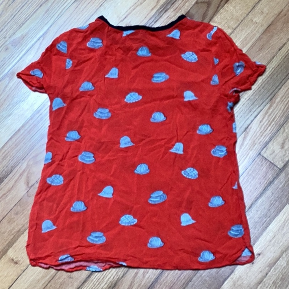 Maeve Anthropologie Printmaker Hat novelty top size 4 - Picture 5 of 9